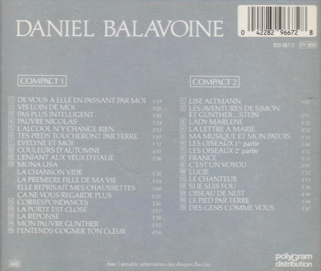 🌟 Daniel Balavoine – Dubbel CD "Versions Originales" 1988, de ultra zeldzame schat om te grijpen! 💎 – photo 2